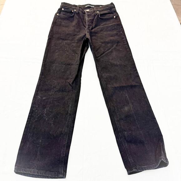 Denim Forum The Arlo High Rise Straight Denim Jeans Button Fly Size 25 x 28L - Picture 2 of 9